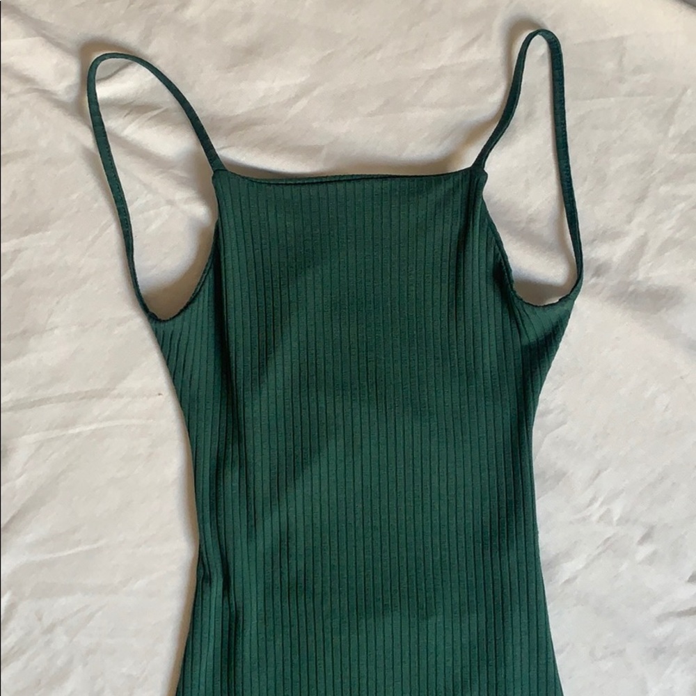 Form fitting forest green dress